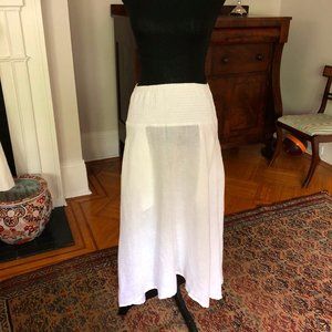 Eileen Fisher organic linen lagenlook midi skirt